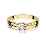 Inel Aur 14k cu Diamant 0.08 ct - Imagine 2