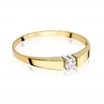 Inel Aur 14k cu Diamant 0.08 ct - Imagine 2