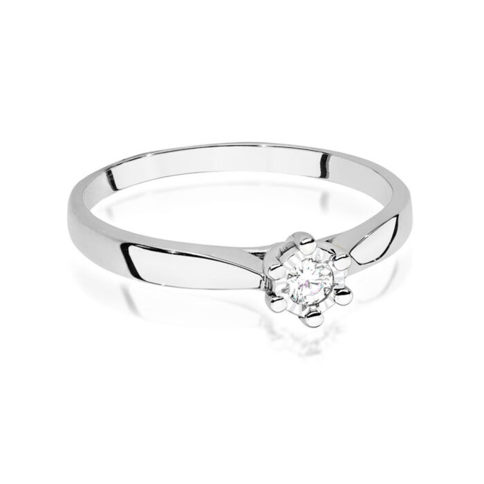 Inel Aur 14K cu Diamant 0.08ct - Imagine 5