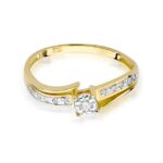 Inel Aur 14K cu Diamant 0.10 ct - Imagine 2