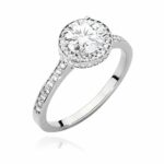 Inel Aur 14K cu Diamant 1.0 ct si Diamante laterale 0.38 ct - Imagine 4