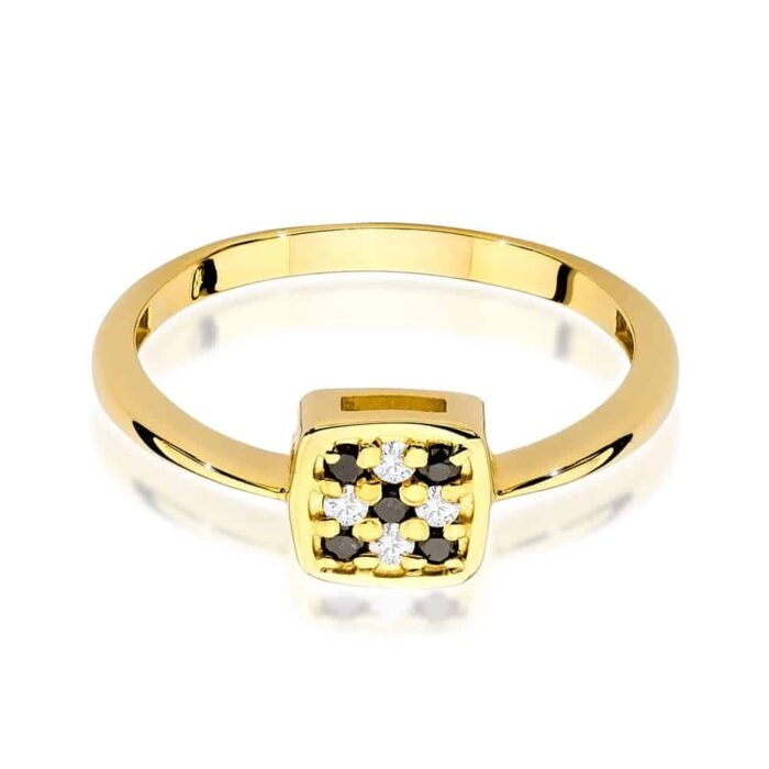 Inel Aur 14K cu Diamant Negru 0.07 ct - Imagine 2