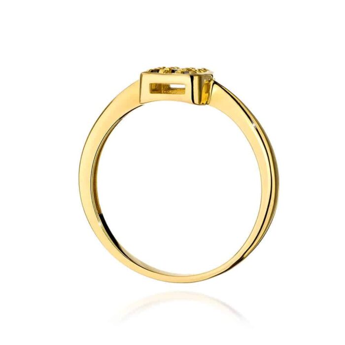 Inel Aur 14K cu Diamant Negru 0.07 ct - Imagine 3