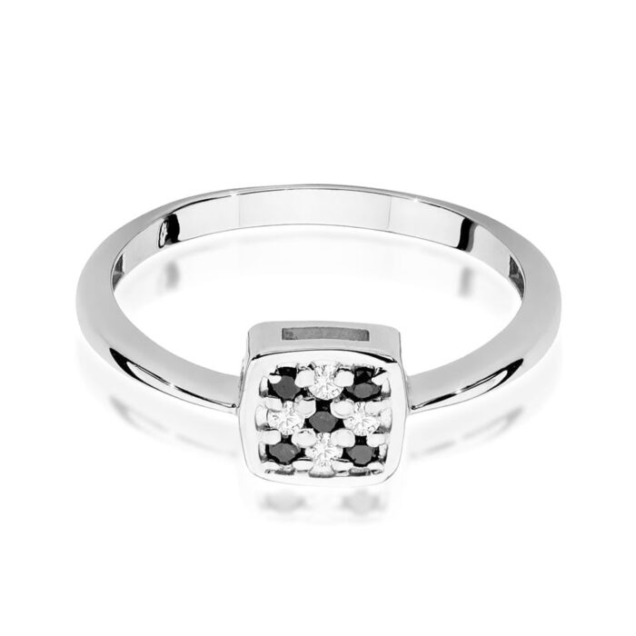 Inel Aur 14K cu Diamant Negru 0.07 ct - Imagine 5