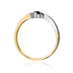 Inel Aur 14K cu Diamant Negru 0.12 ct si Diamant 0.03 ct - Imagine 2