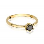 Inel Aur 14k cu Diamant Negru 0.30 ct - Imagine 2