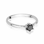 Inel Aur 14k cu Diamant Negru 0.30 ct - Imagine 5