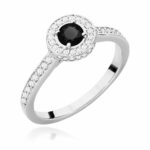 Inel Aur 14k cu Diamant Negru 0.30 ct si Diamante 0.34 ct - Imagine 4