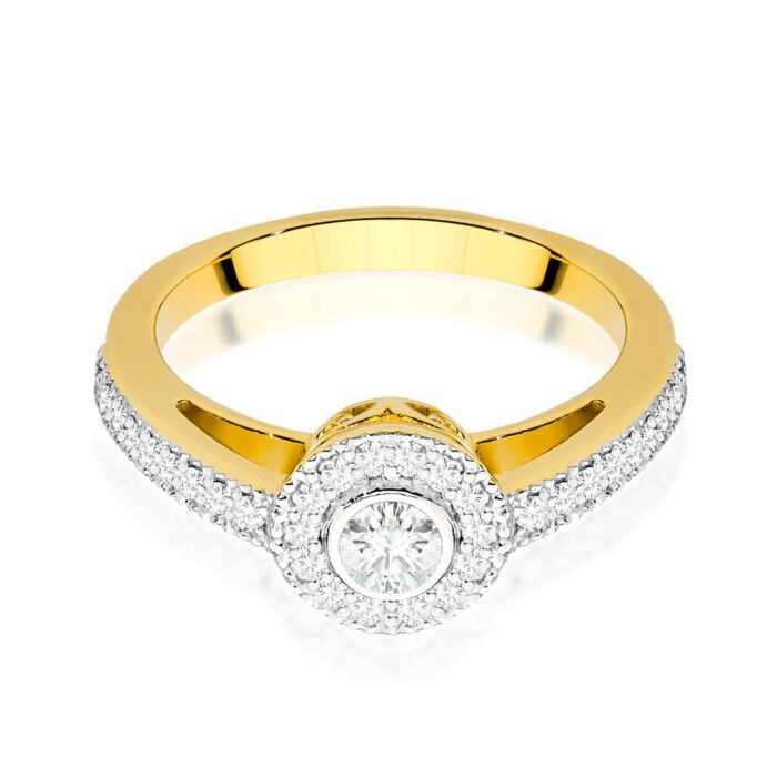 Inel Aur 14k cu Diamante 0.37 ct - Imagine 2