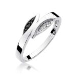 Inel Aur 14k cu Diamante Albe 0.03 ct si Negre 0.02 ct - Imagine 5