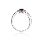 Inel Aur 14K cu Garnet 0.60 ct si Diamante 0.03 ct - Imagine 7