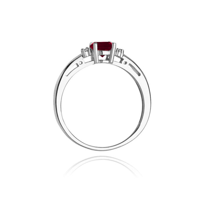 Inel Aur 14K cu Garnet 0.60 ct si Diamante 0.03 ct - Imagine 7