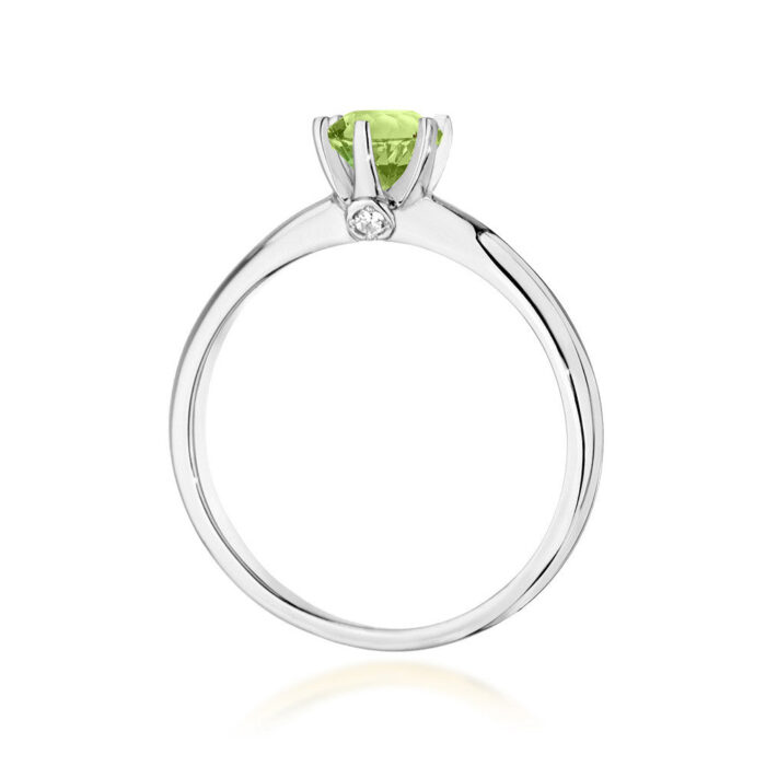 Inel Aur 14K cu Peridot 0.50 ct si Diamante 0.04 ct - Imagine 6