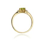 Inel Aur 14K cu Peridot 0.60 ct si Diamante Naturale 0.03 ct - Imagine 3