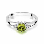 Inel Aur 14K cu Peridot 0.60 ct si Diamante Naturale 0.03 ct - Imagine 4