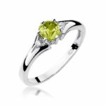 Inel Aur 14K cu Peridot 0.60 ct si Diamante Naturale 0.03 ct - Imagine 5