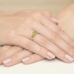 Inel Aur 14K cu Peridot 0.60 ct si Diamante Naturale 0.03 ct - Imagine 7