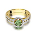 Inel Aur 14k cu Peridot 0.60 ct si Diamante 0.20 ct - Imagine 2