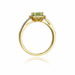 Inel Aur 14k cu Peridot 0.60 ct si Diamante 0.20 ct - Imagine 3