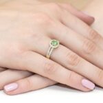Inel Aur 14k cu Peridot 0.60 ct si Diamante 0.20 ct - Imagine 4