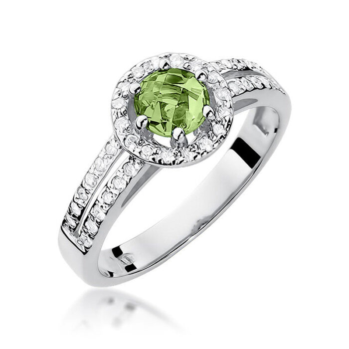 Inel Aur 14k cu Peridot 0.60 ct si Diamante 0.20 ct - Imagine 5