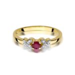 Inel Aur 14k cu Rubin 0.15 ct - Imagine 2
