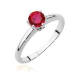 Inel Aur 14K cu Rubin 0.60 ct si Diamante 0.04 ct - Imagine 4