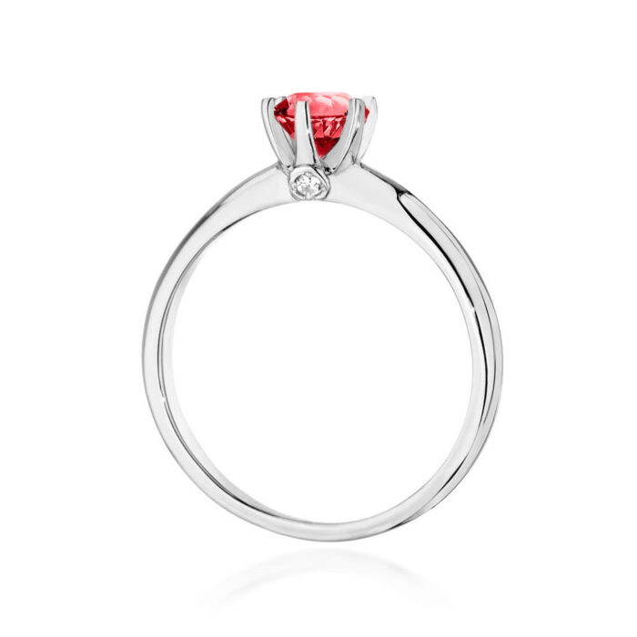 Inel Aur 14K cu Rubin 0.60 ct si Diamante 0.04 ct - Imagine 6