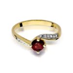 Inel Aur 14K cu Rubin 0.60 ct si Diamante 0.05 ct - Imagine 2