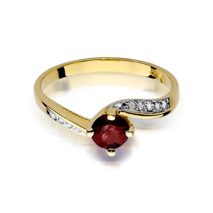 Inel Aur 14K cu Rubin 0.60 ct si Diamante 0.05 ct - Imagine 2