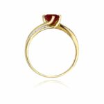Inel Aur 14K cu Rubin 0.60 ct si Diamante 0.05 ct - Imagine 3