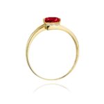 Inel Aur 14K cu Rubin 0.60 ct si Diamante 0.05 ct - Imagine 3