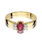 Inel Aur 14K cu Rubin 0.60 ct si Diamante 0.08 ct - Imagine 2