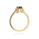 Inel Aur 14k cu Rubin 0.80 ct si Diamante 0.22 ct - Imagine 3