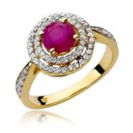 Inel Aur 14k cu Rubin 1.20 ct si Diamante 0.38 ct