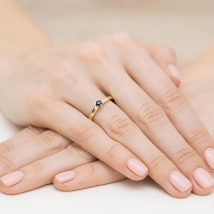 Inel Aur 14k cu Safir 0.15 ct - Imagine 4
