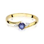 Inel Aur 14k cu Safir 0.30 ct si Diamante 0.03 ct - Imagine 2