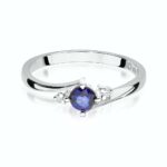 Inel Aur 14k cu Safir 0.30 ct si Diamante 0.03 ct - Imagine 5