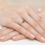 Inel Aur 14k cu Safir 0.30 ct si Diamante 0.03 ct - Imagine 3