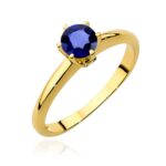 Inel Aur 14K cu Safir 0.50 ct si Diamante 0.04 ct