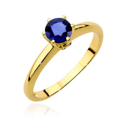 Inel Aur 14K cu Safir 0.50 ct si Diamante 0.04 ct