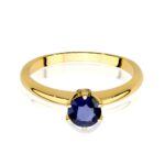 Inel Aur 14K cu Safir 0.50 ct si Diamante 0.04 ct - Imagine 2