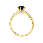 Inel Aur 14K cu Safir 0.50 ct si Diamante 0.04 ct - Imagine 3