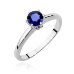 Inel Aur 14K cu Safir 0.50 ct si Diamante 0.04 ct - Imagine 5