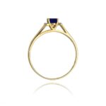 Inel Aur 14K cu Safir 0.70 ct si Diamante 0.05 ct - Imagine 3
