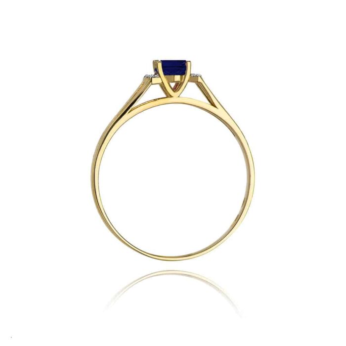 Inel Aur 14K cu Safir 0.70 ct si Diamante 0.05 ct - Imagine 3