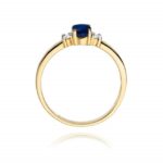 Inel Aur 14K cu Safir 0.70 ct si Diamante 0.08 ct - Imagine 3