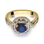 Inel Aur 14k cu Safir 1.00 ct si Diamante 0.38 ct - Imagine 2