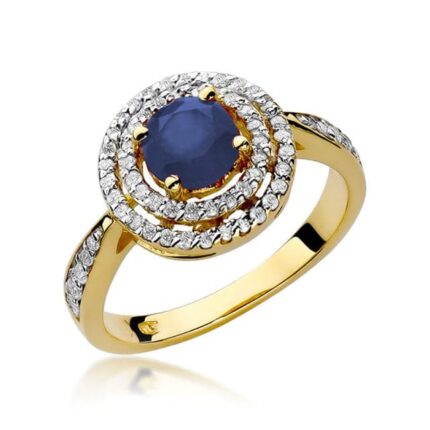 Inel Aur 14k cu Safir 1.00 ct si Diamante 0.38 ct