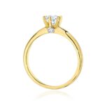 Inel Aur 14K cu Safir Alb 0.60 ct si Diamante 0.04 ct - Imagine 3